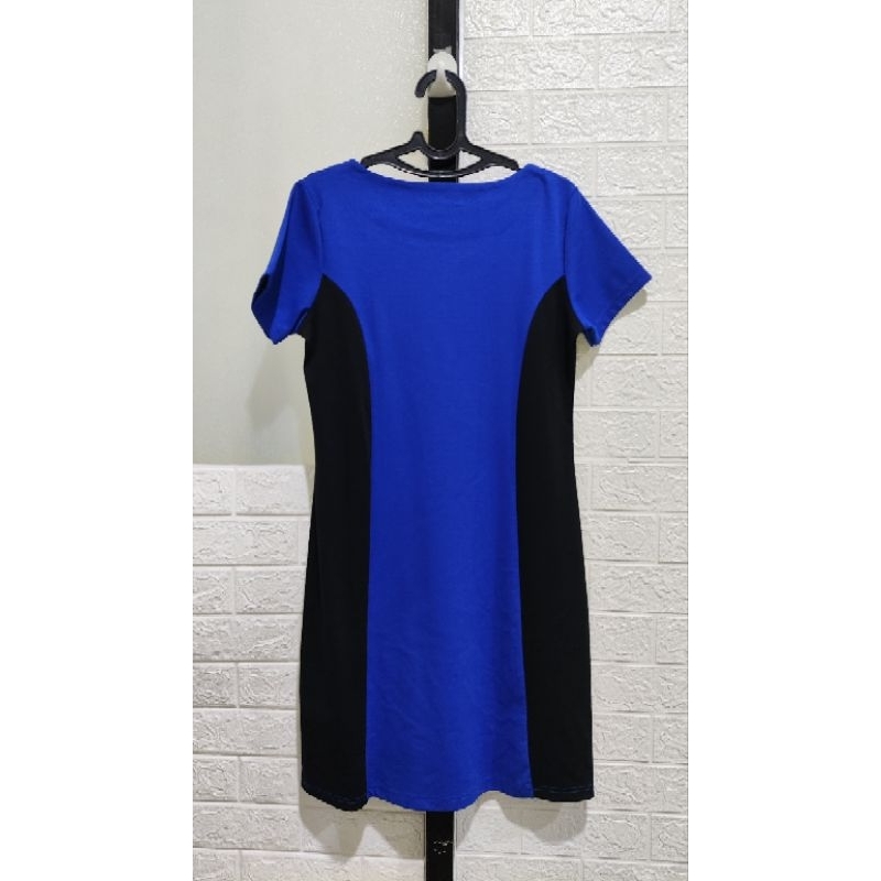 Dress Terusan Wanita Warna Biru Elektrik (Preloved)