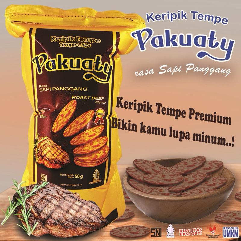 

Pakuaty Keripik Tempe Rasa Sapi Panggang