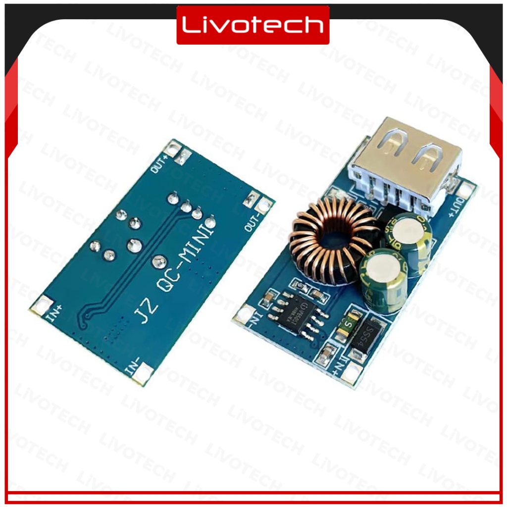 LIVO Modul Step Down Usb Dc 12v 24v Ke 5v QC3.0 Quick Charge QCMINI