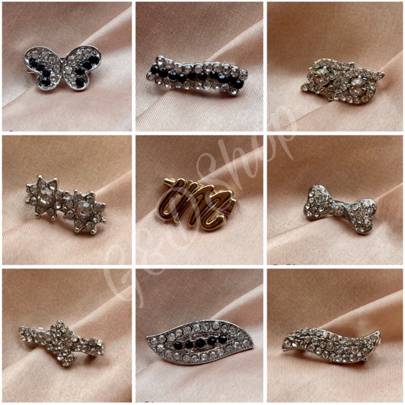 12 Pcs Campur Motif Bros Dagu hijab/ Bros kecil Hijab/Bros Hijab/Bros Kecil