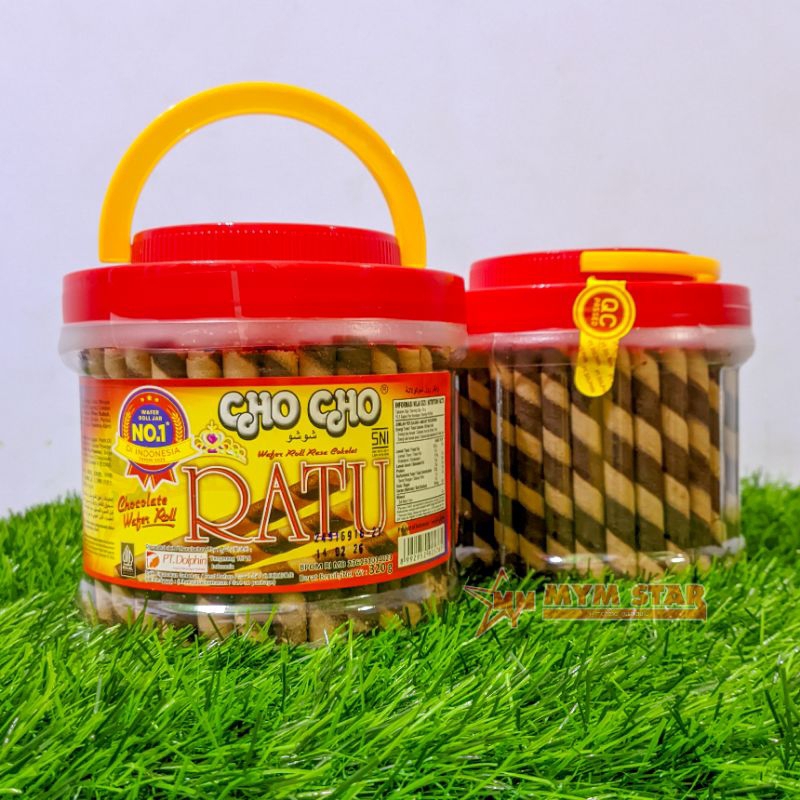 

Cho Cho Ratu Chocolate Wafer Roll Rasa Cokelat Toples 320g