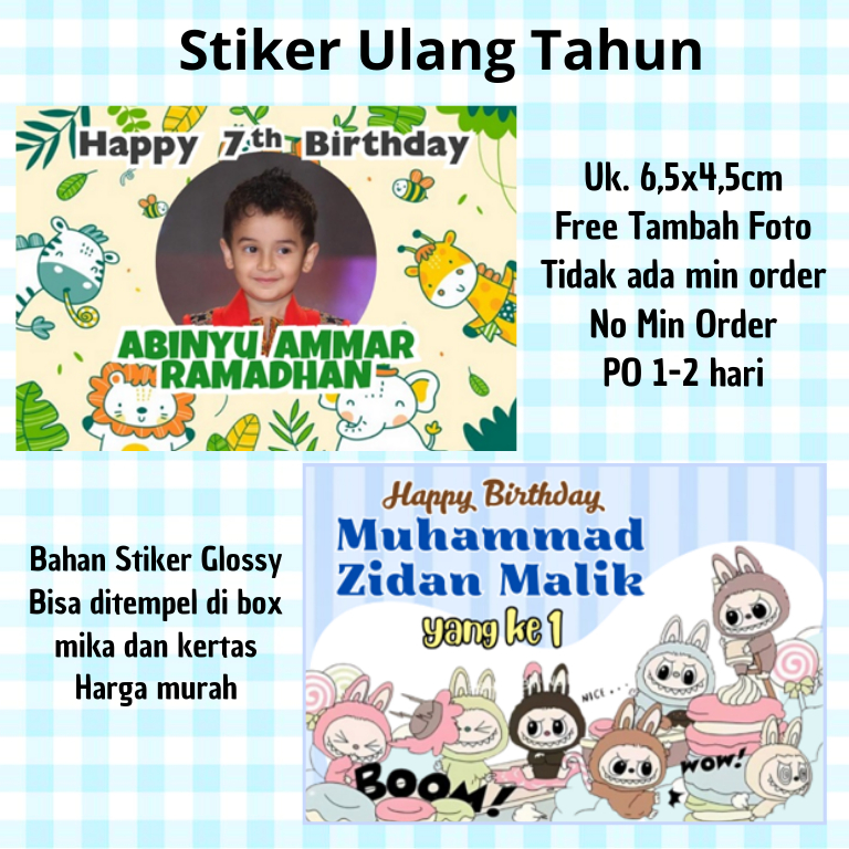 

(Pre Order) Stiker Ulang Tahun Mini untuk Hampers, Nasi Kotak, Snack Box uk 6.5x4,5cm