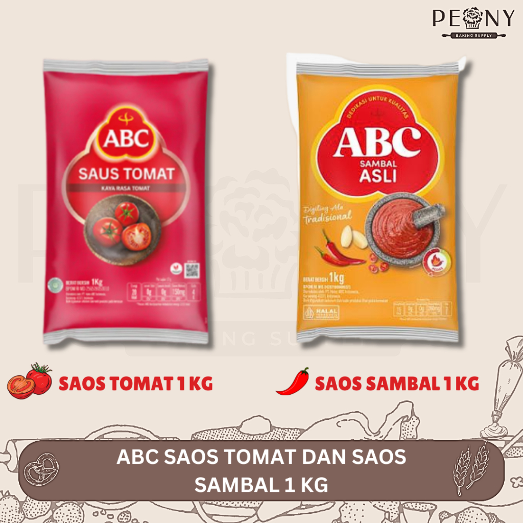 

(1KG) ABC SAOS TOMAT 1 KG DAN ABC SAOS SAMBAL 1 KG / SAOS TOMAT REFILL / SAOS SAMBAL REFILL / SAOS ABC REFILL