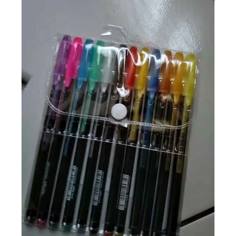 

Pulpen Gel Gliter 1 set 12 warna