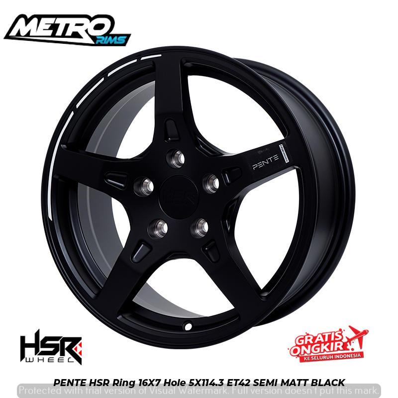 VELG PENTE HSR R16X7 5X114 ET42 pelek racing palang mobil xpander, BRV, new livina, civic FD ring 16