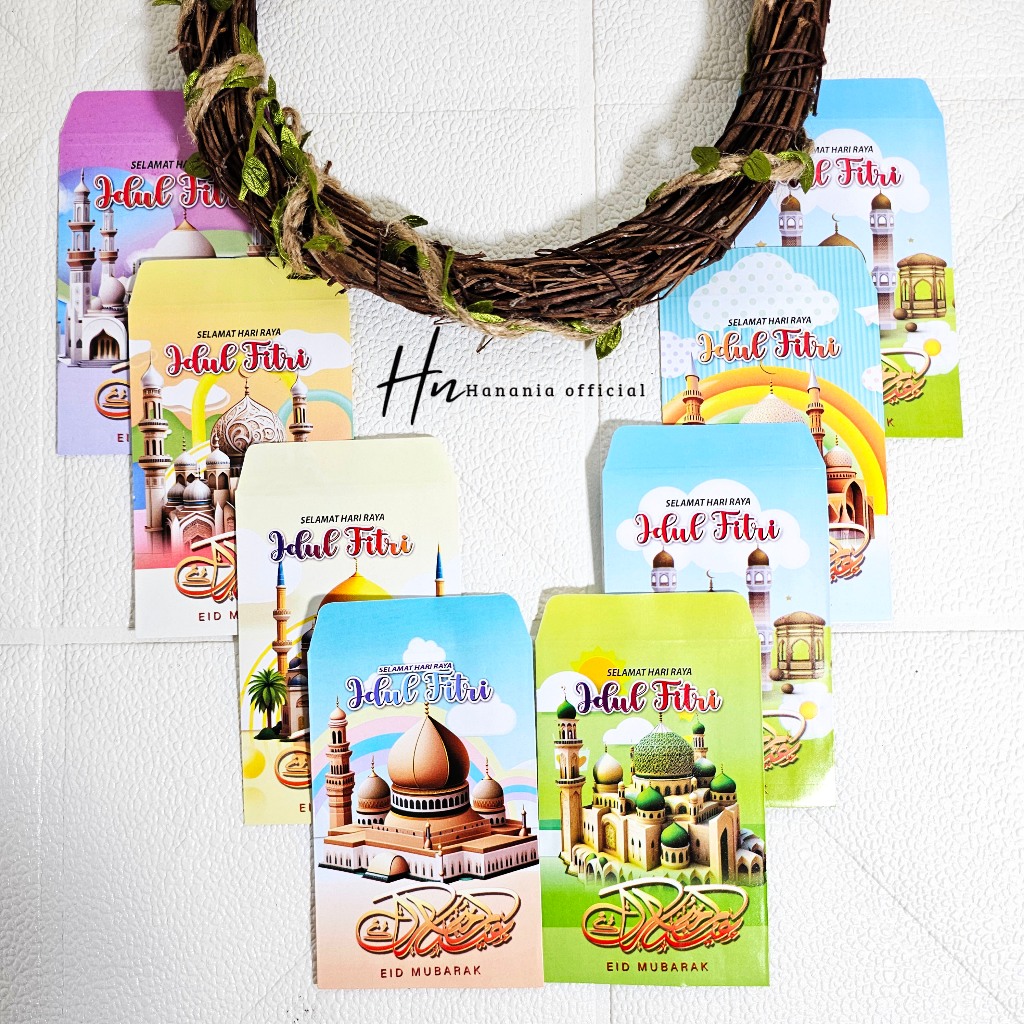 

10 PCS AMPLOP/ANGPAU LEBARAN IDULFITRI MASJID SERI V MEDIUM /AMPLOP THR MOTIF MASJID