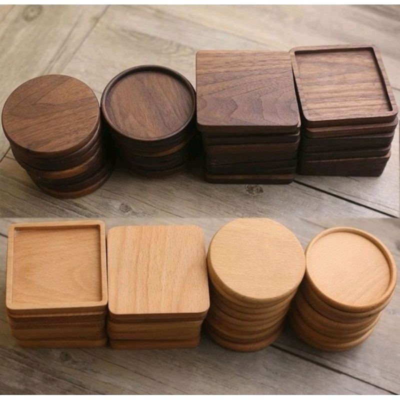 tatakan gelas / wooden coasters/ tatakan gelas kayu aesthetic 10cm