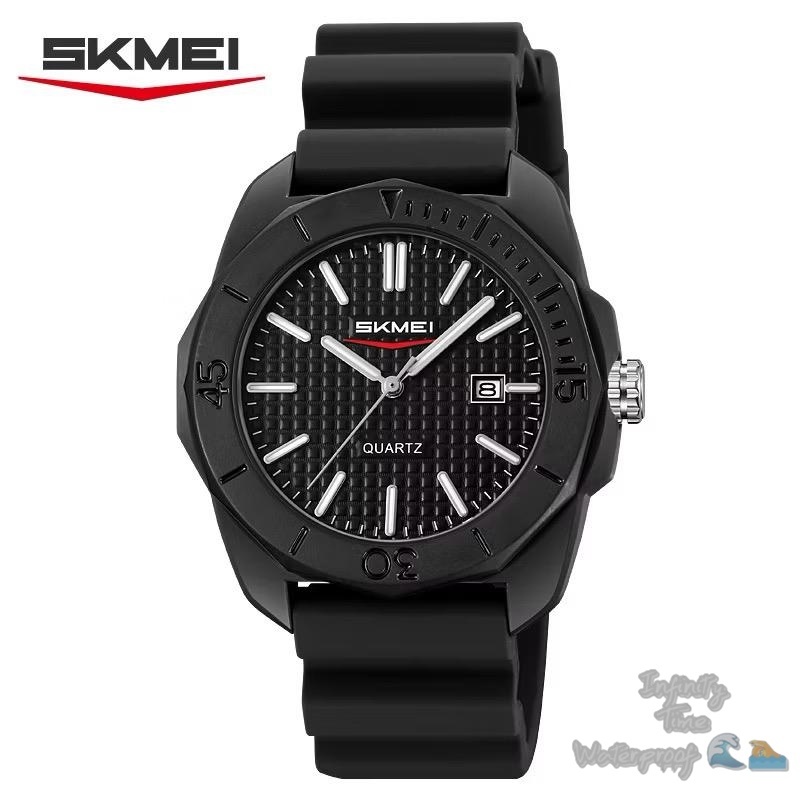 Jam Tangan Skmei 2393 Analog Tanggal Aktif Strap Rubber Kualitas Original Waterproof