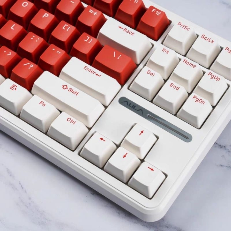 Keycaps Red-white PBT OEM profile