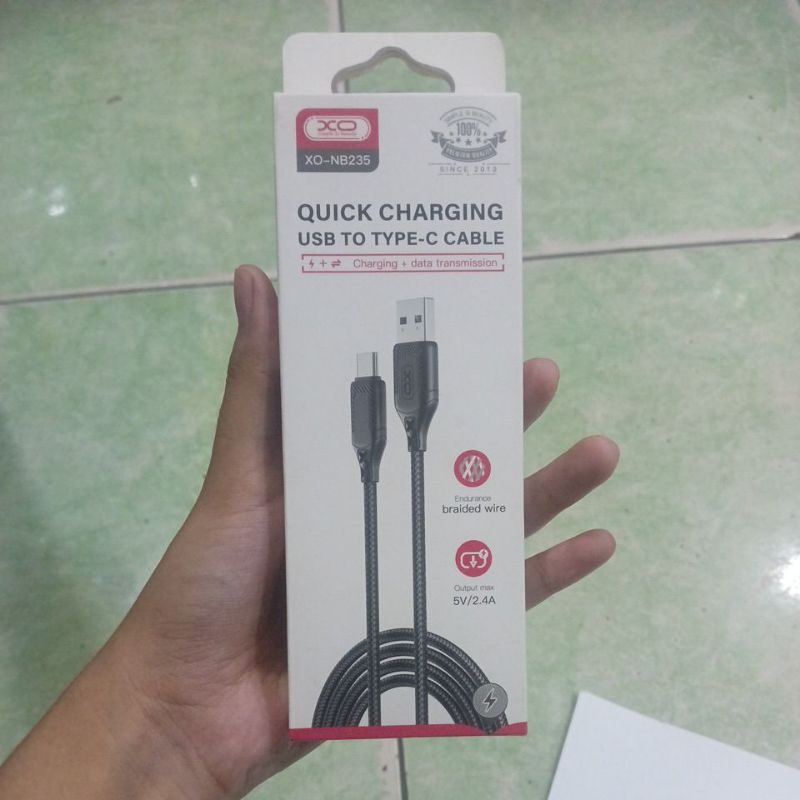 Kabel data XO-NB235 Kabel USB ke Type-C dengan Enduransi Braided Wire