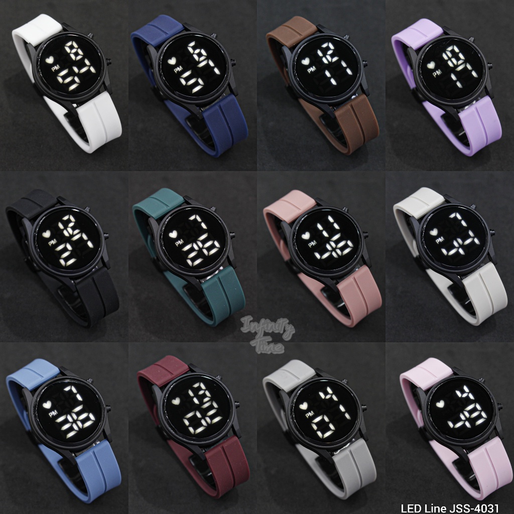 Jam Tangan LED Watch JSS4031 Bulat Digital Strap Rubber