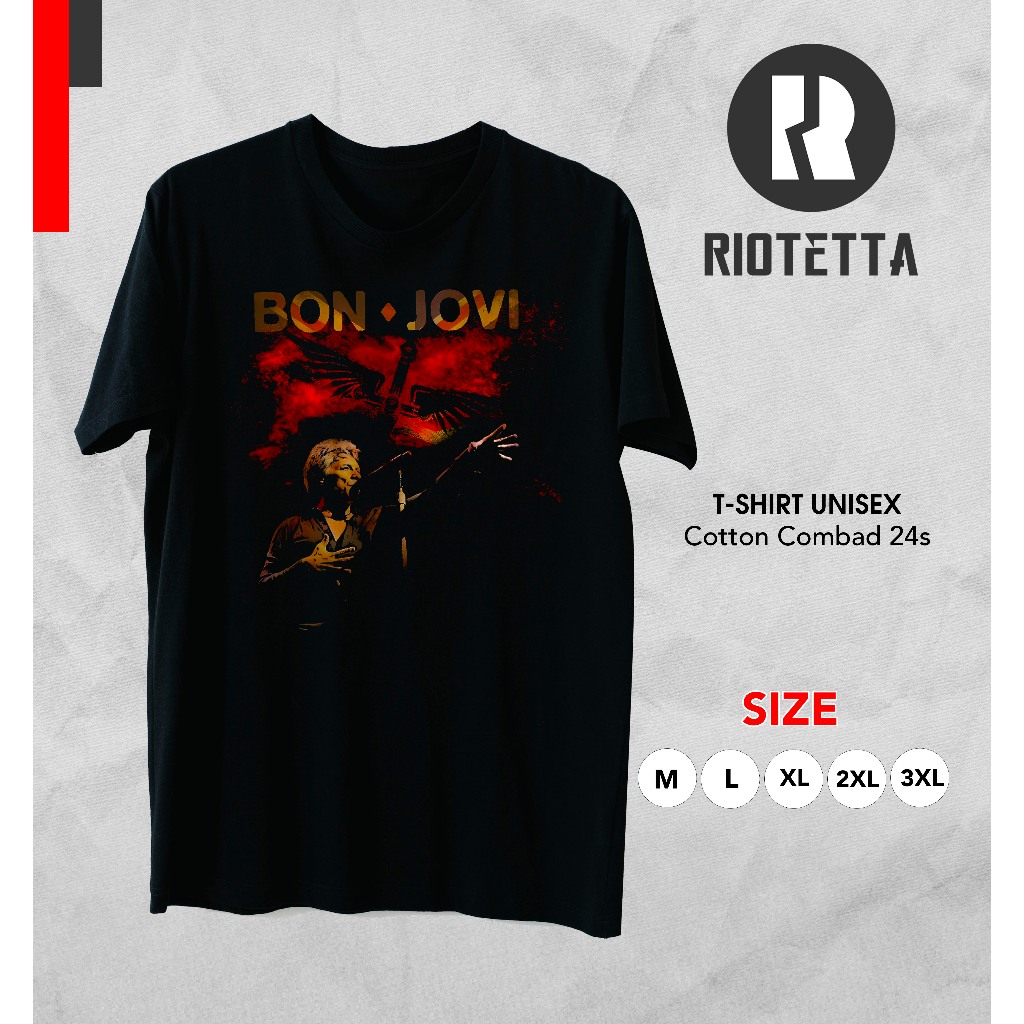 KAOS BAND BON JOVI / TSHIRT BAND ROCK BON JOVI / BAJU PRIA WANITA PREMIUM