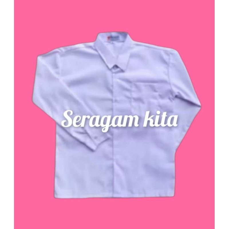 Kemeja panjang putih polos/Kemeja panjang putih kerja/Kemeja kerja kantor formal