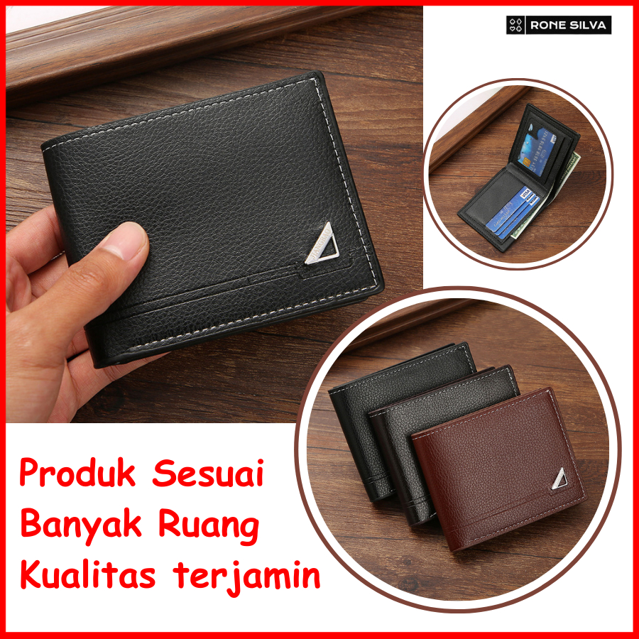 Dompet Pria Kulit Lipat Cowok Kecil Ori Laki2 Banyak Slot Atm Ktp Bapak Terbaru Simpel Genggam Premi