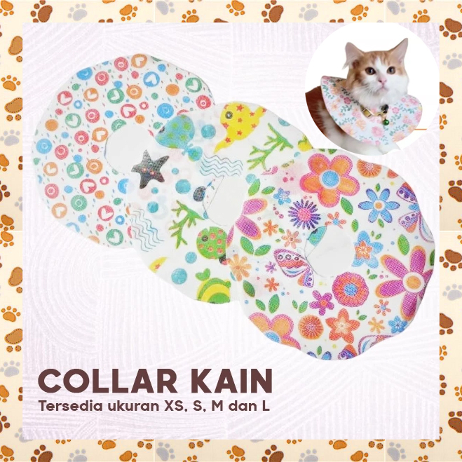 A84CA0 Corong Leher Anti Jilat Kucing KAIN SPUNBOND Anjing Pet Collar Luka Obat Kutu Jamur Corong Pe