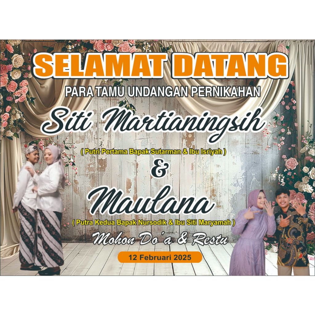 Spanduk pernikahan selamat datang banner pernikahan mohon
