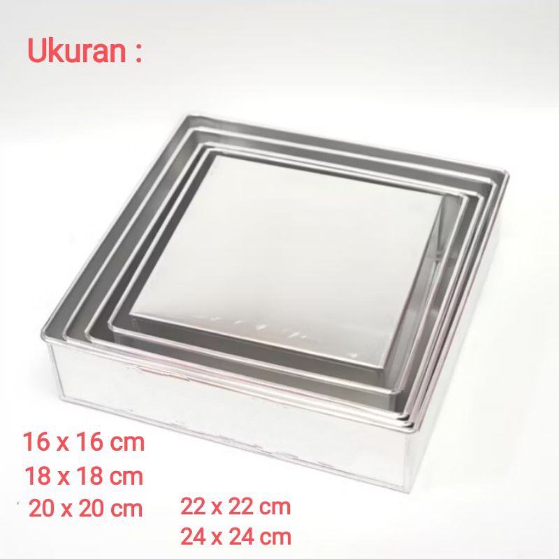Loyang Kue Kotak Alumunium/ Loyang Kue Persegi/ Loyang Bolu/ Loyang Kotak Berbagai ukuran