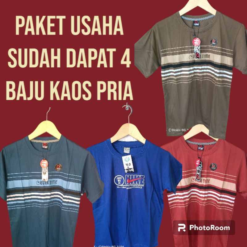 Paket Usaha Baju kaos Pria ukuran M