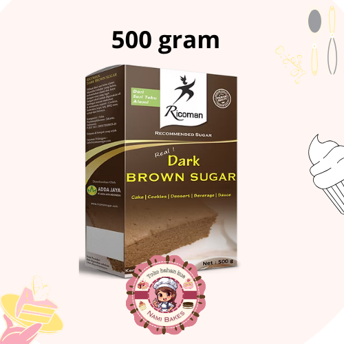 

Ricoman Dark Brown Sugar Gula Merah Bubuk Aren 500 gr