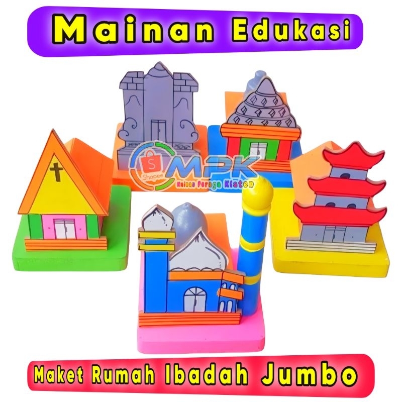 MAINAN EDUKASI ALAT PERAGA MAKET RUMAH IBADAH UKURAN BESAR 3D