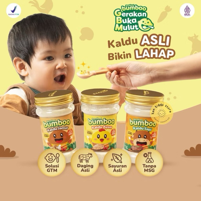 

Barefood Bumboo Kaldu Bubuk Asli Tanpa Gula Garam / Kaldu Bubuk Anak MPASI / Kaldu Ayam Sapi Jamur / Bumbu MPASI
