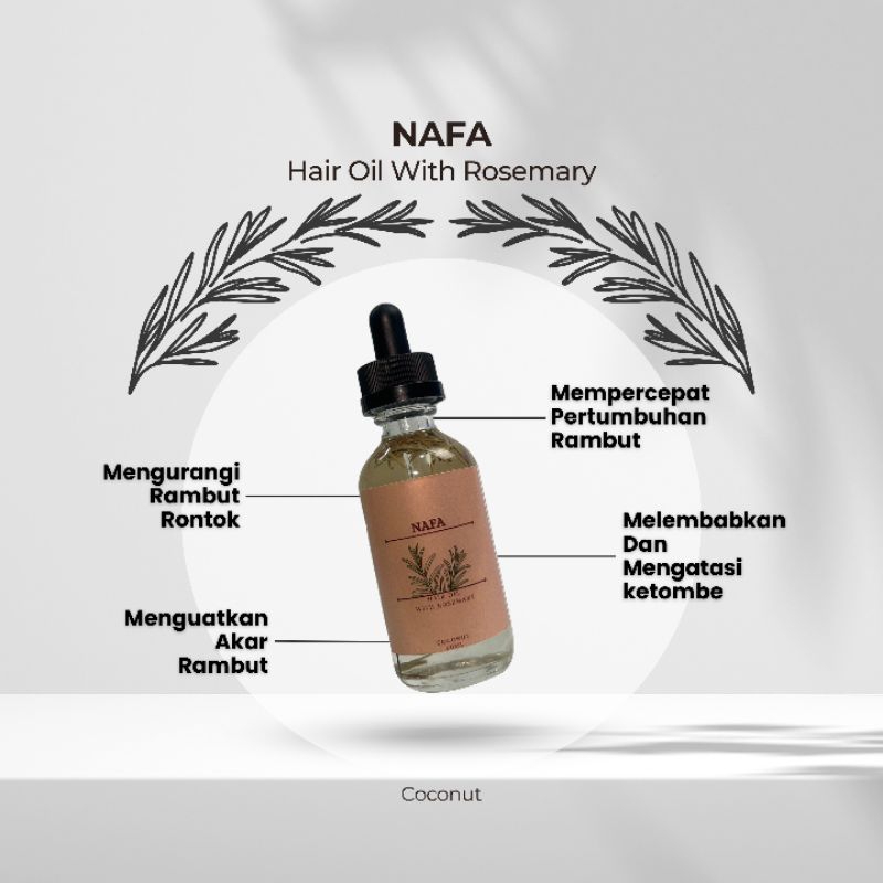 NAFA hair oil with rosemary Penyubur Rambut|| rosemary oil | hair oil || vco kelapa