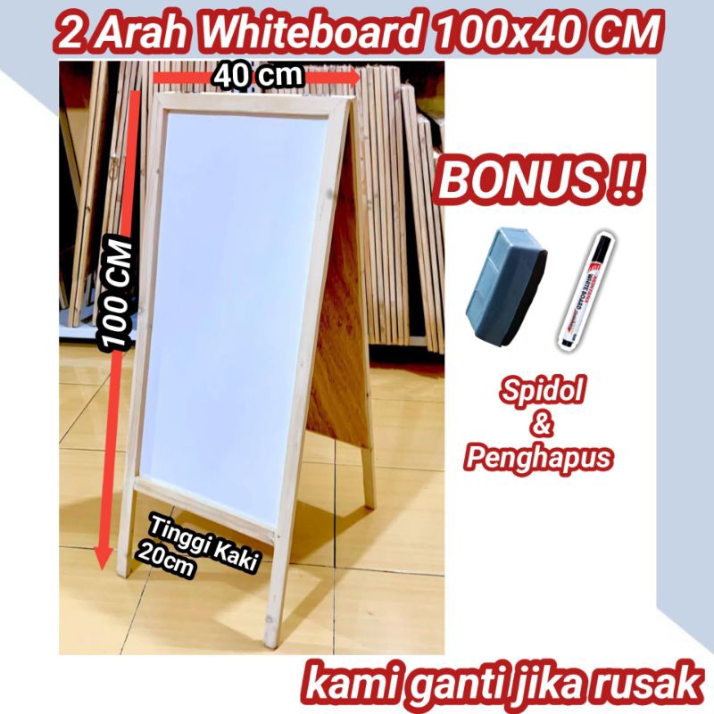 

Papan Tulis Whiteboard 2 Arah 40x100cm (Gratis Spidol + Penghapus)