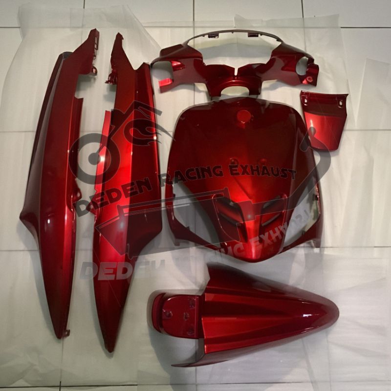 Cover Body Halus Full Set Mio Sporty Merah Maroon, Body Halus Mio Sporty Warna Merah Marun