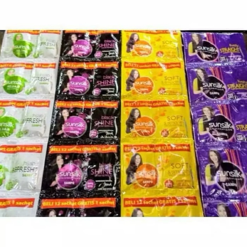 shampoo sunsilk renceng  isi 12 sachet