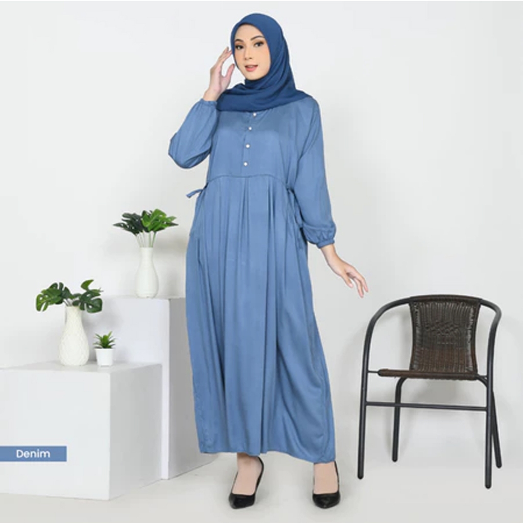 G180 AIRA GAMIS LEBARAN ELEGAN KEKINIAN RAYON TWILL | GAMIS SIMPEL SYARI [Mydress.fashion]