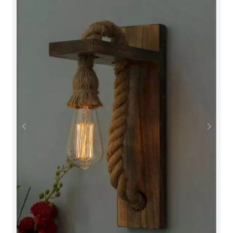 lampu hias dinding kayu jati belanda