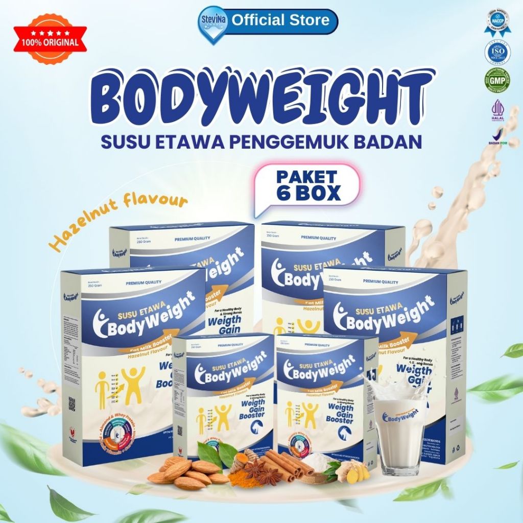 

BodyWeight Susu Kambing Etawa - Penggemuk Badan Meningkatkan keinginan nafsu makan - Paket 6 Box Kemasan 250grm