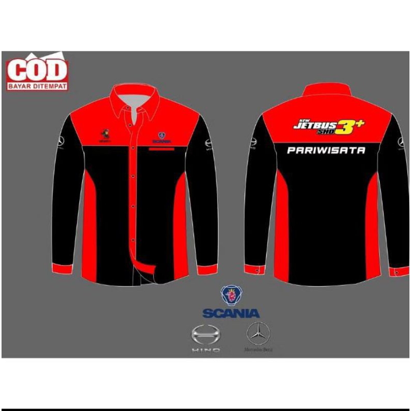 KEMEJA BORDIR JETBUS 3+ PARIWISATA