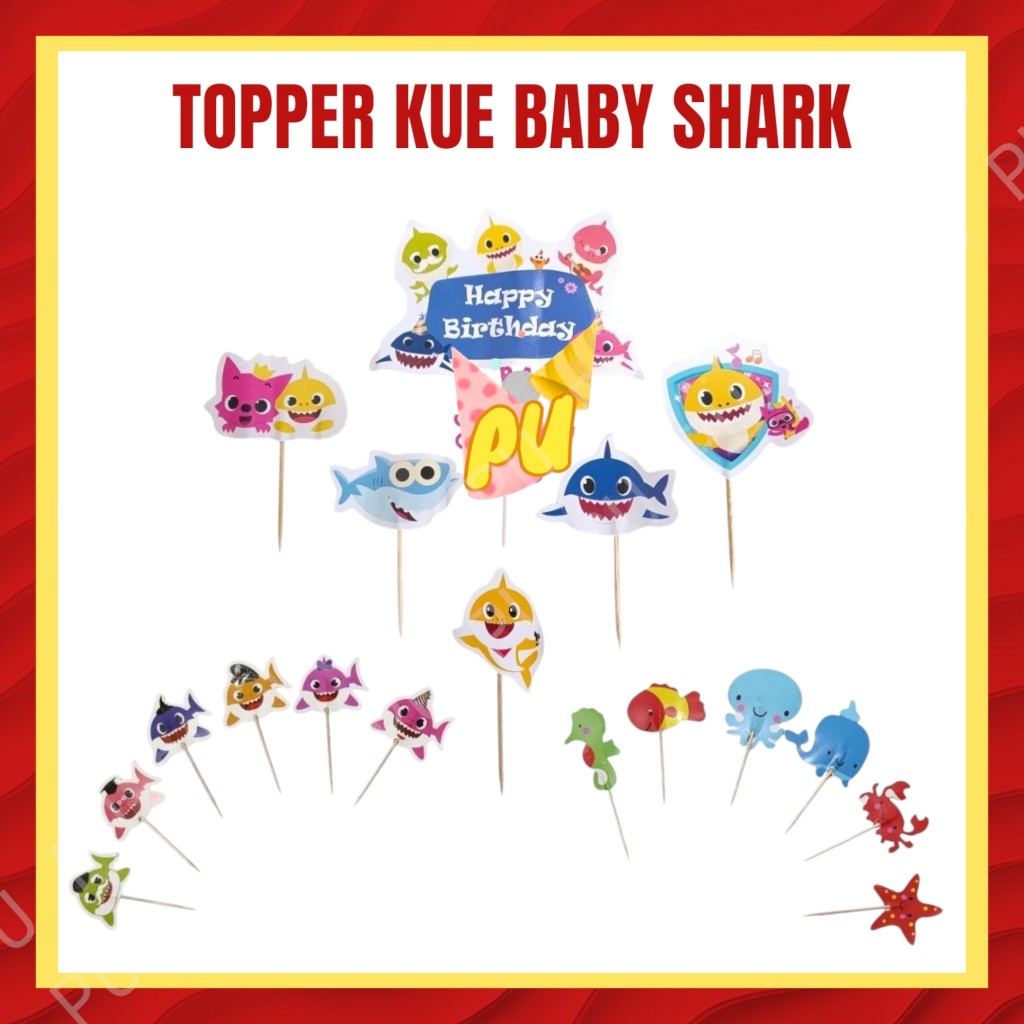 Topper BABY SHARK / Topper Kue Baby Shark