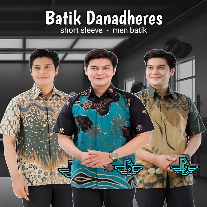 BAJU KEMEJA BATIK PRIA LENGAN PENDEK WARNA HIJAU BOTOL TOSCA EMERALD SIZE M L XL XXL | HEM BATIK HIJ