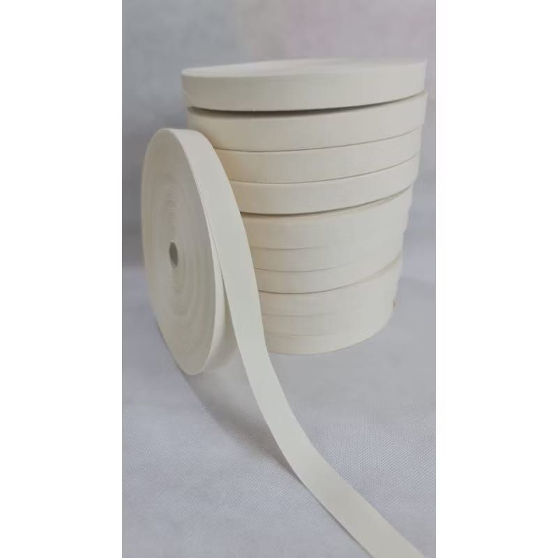 

1 METER - LABEL PITA KATUN POLOS CREAM | LABEL HIJAB | BAJU