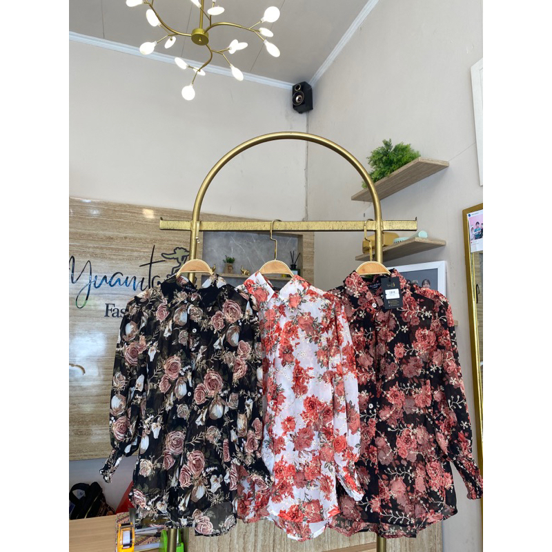 Blouse Sifon Bunga Import
