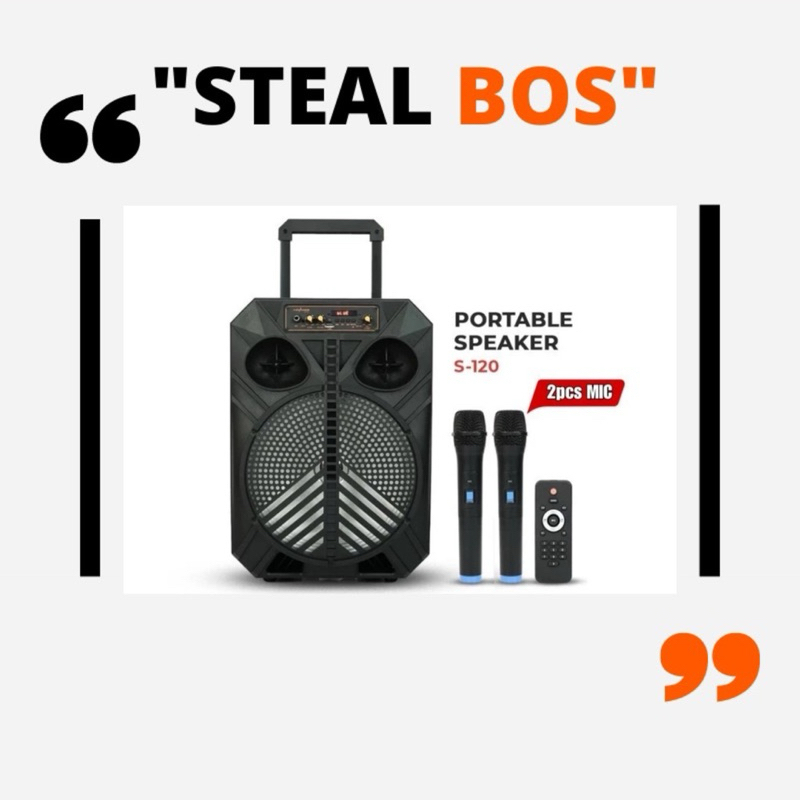 Speaker advance bluetooth S 120 Music Karoke 12 inch bluetooth free 2 mic speaker meeting advance s 