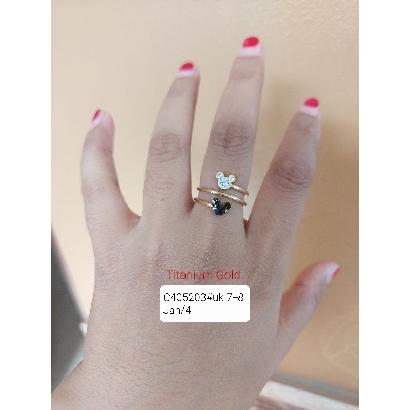 cincin titanium disney mickey mouse minnie spiral lilit