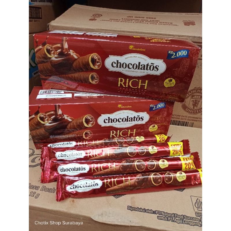 

Chocolatos rich 1Box isi 12 eceran 2.000