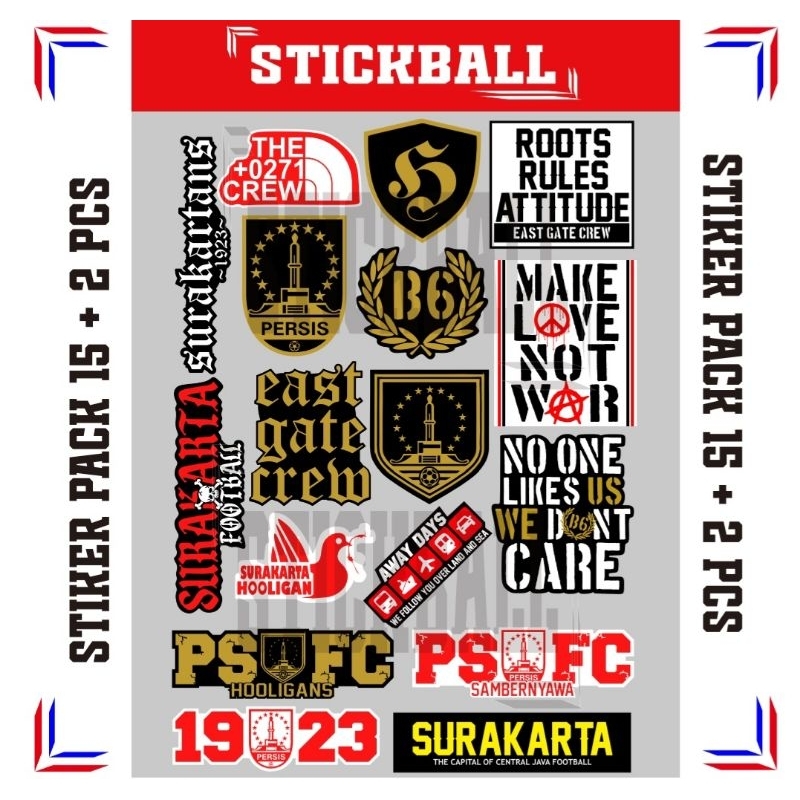 

STICKER PACK PERSIS SOLO 1923 SURAKARTANS PASOEPATI , BAHAN TAHAN AIR