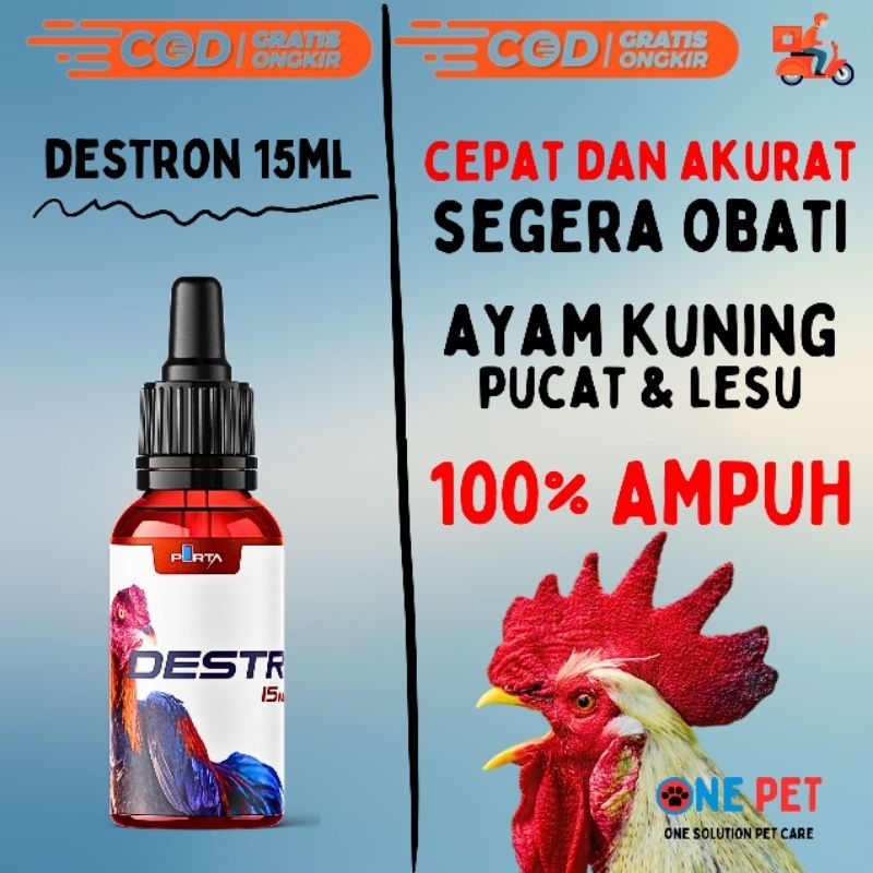 DESTRON - OBAT AYAM SAKIT KUNING PUCAT LESU LEMAS AYAM ADUAN LAGA
