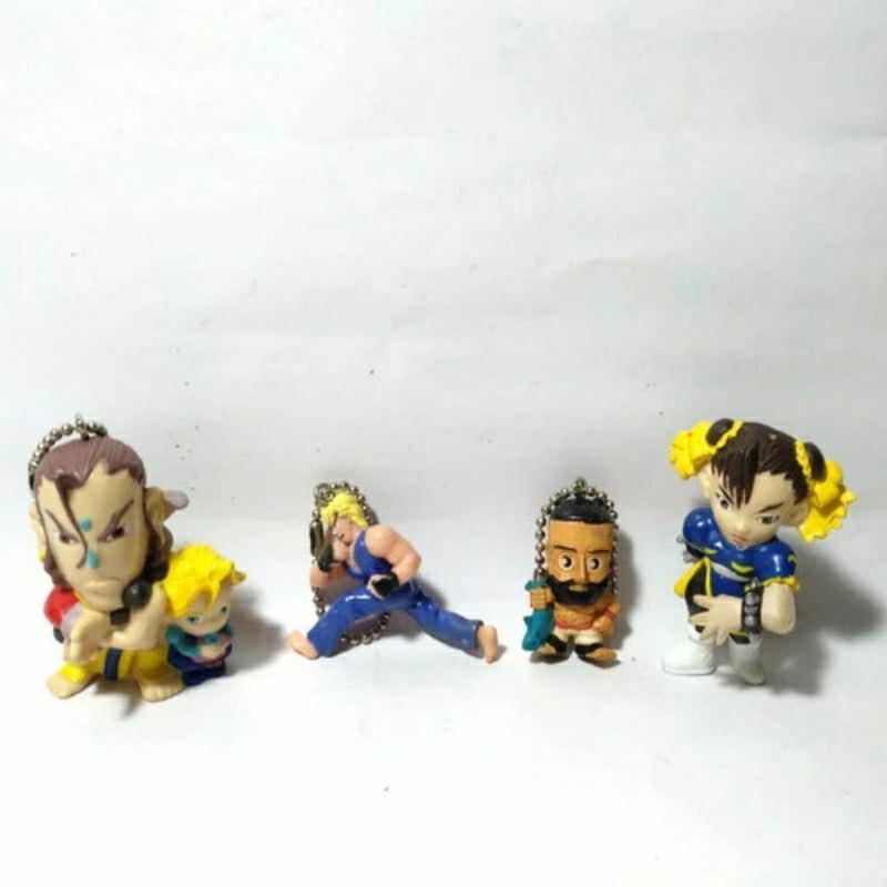 Ganci Gantungan Kunci Aken Ken Chun Li Chunli Street Fighter Capcom Keychain Figure Rare Jadul Toys