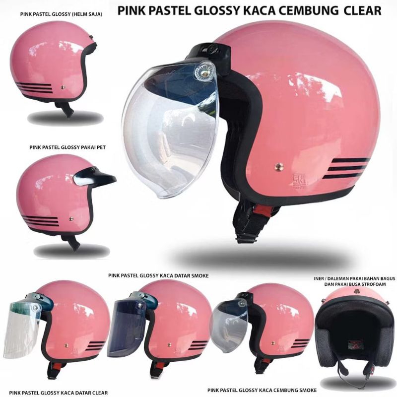 helm bogo garis 3 clasic cewe cowo dewasa/helm dewasa