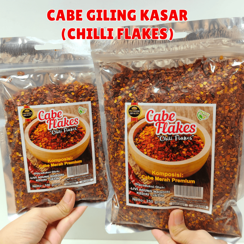 

Cabe Bubuk Kasar |Cabe Flakes |Chili Flakes Super Pedas| Bumbu Dapur Instan