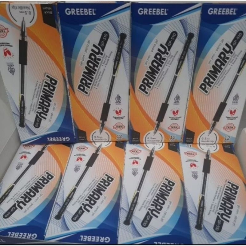 

pena/pulpen Greebel PRimary Gel jel ink pen GP-520 0.5mm hitam isi 12pcs