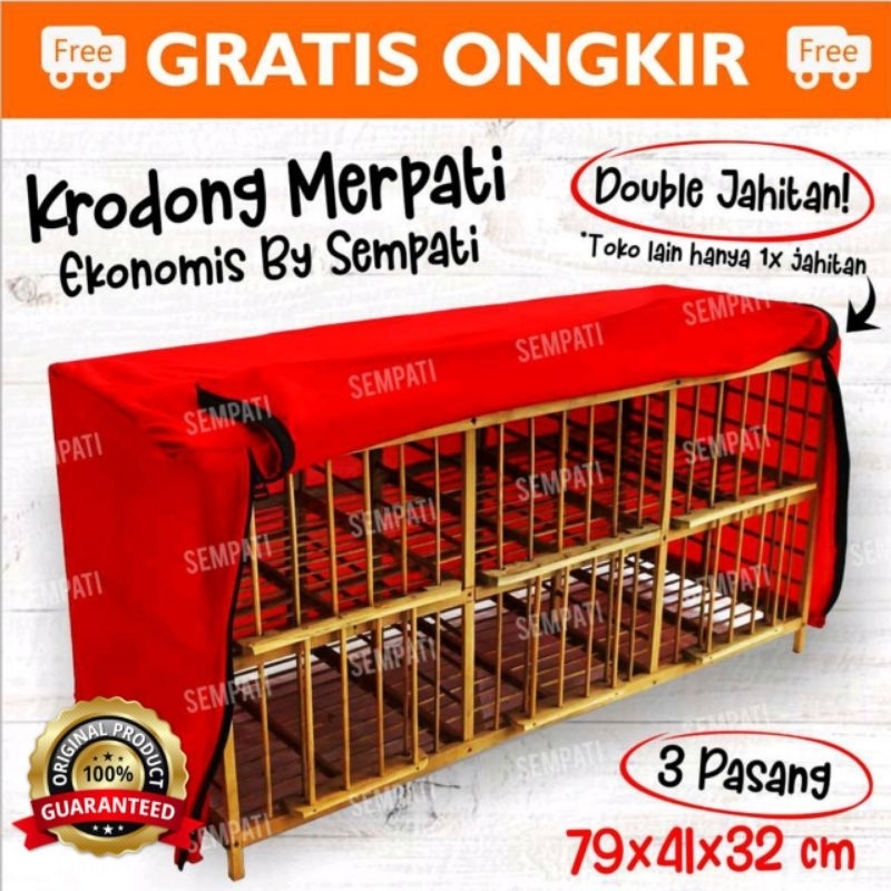 Krodong Kerodong Sangkar Kandang Burung Merpati 3 Pasang Petak 6 Pintu Eco Merek Sempati Krodong Don