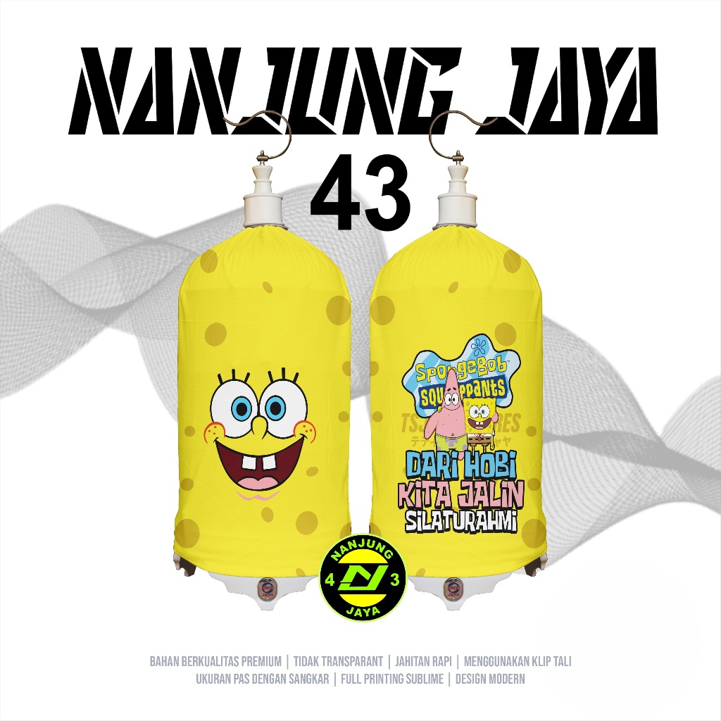 KERODONG FULL PRINTING SANGKAR LOVEBIRD - SPONGEBOB