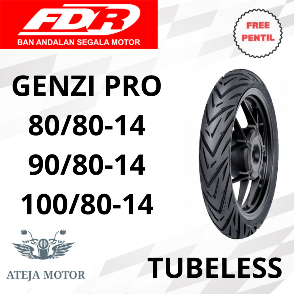 Ban Ring 14 Ban Tubeless Ban FDR Genzi Pro 80/80-14 90/80-14 100/80-14 Ban Tubeless Ring 14 Ban Moto