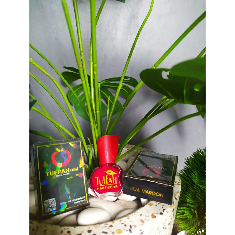TUFFAH nail henna ORI KUTEK henna maroon CAT kuku halal untuk sholat
